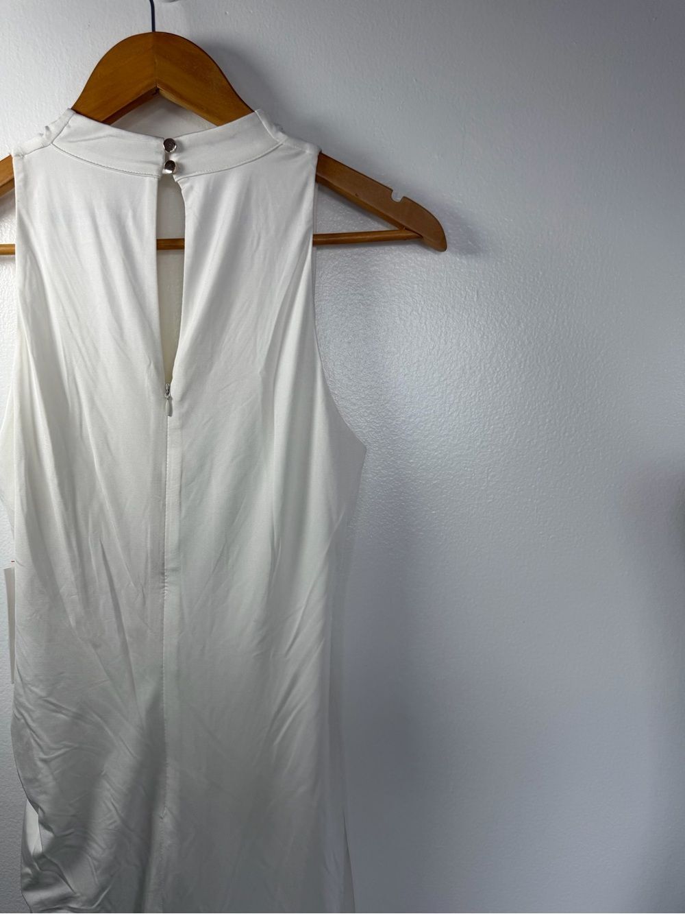Julia-jordan Ivory Cowl Neck Ruched Bodycon Midi Dress Y2k Bridal Going out 6 - Picture 4 of 8